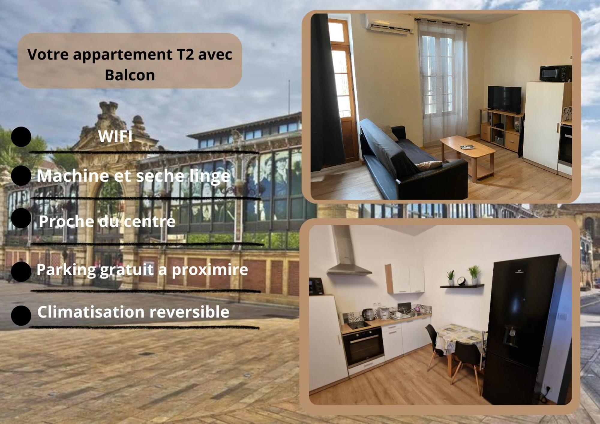 Appartement T2 Avec Balcon Proche Centre-Ville Нарбонн Екстер'єр фото